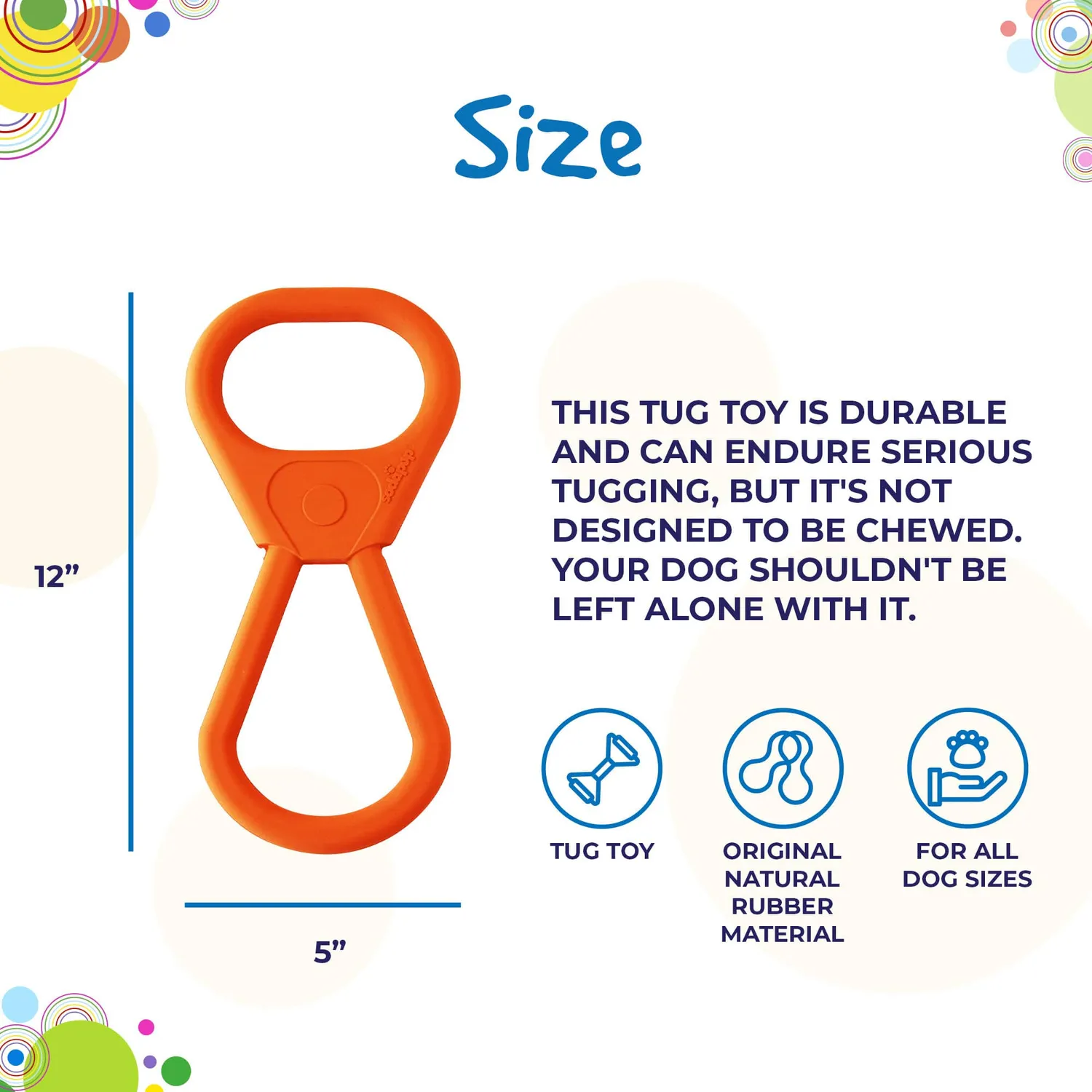 SodaPup Pop Top Tug Toy dragleksak naturgummi kraftig