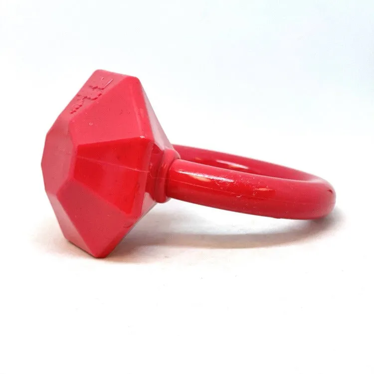 SodaPup Diamond Ring tuggleksak valp nylon röd