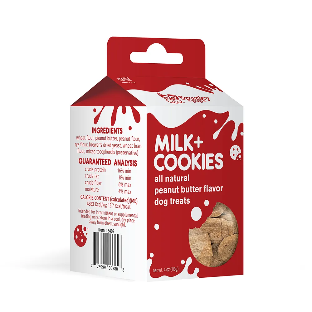 Spunky Pup Milk & Cookies hundkex jordnötssmör box