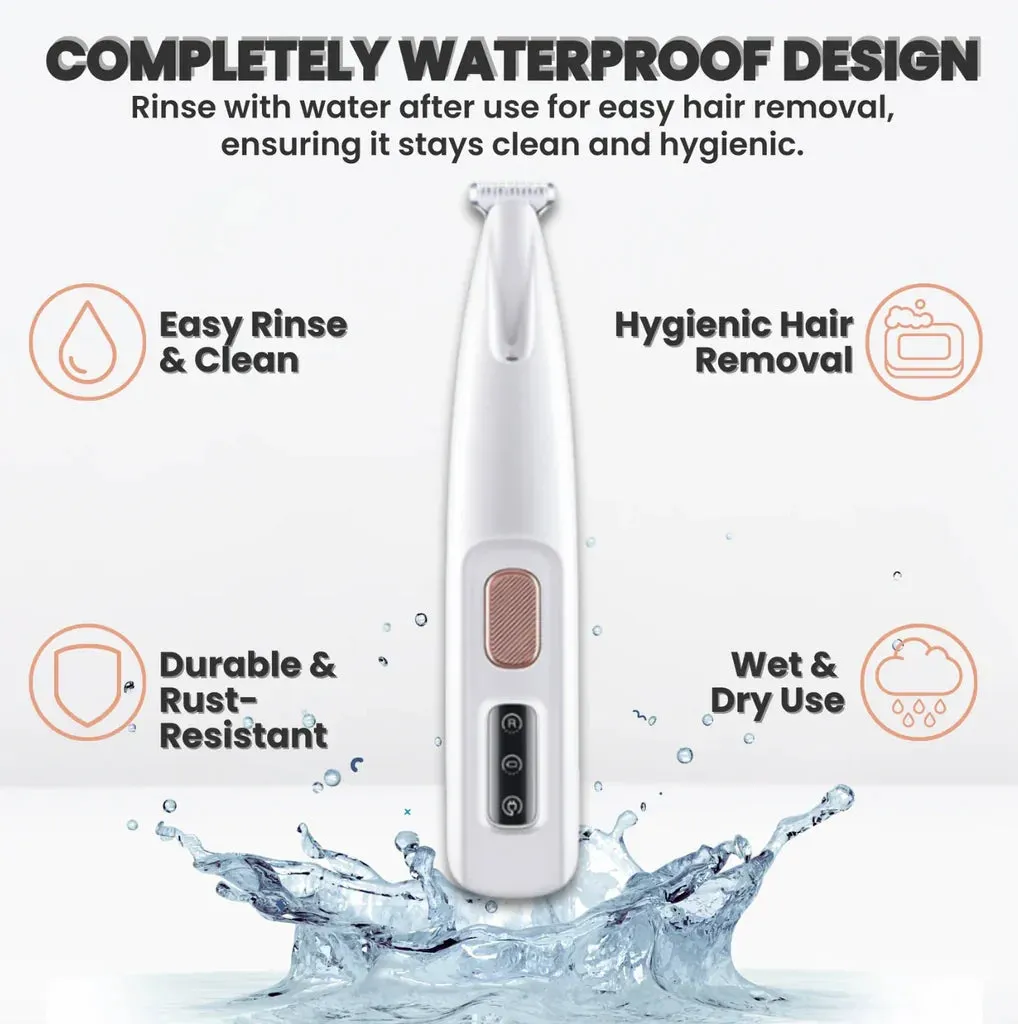 Pawtato tass-trimmer hund vit med LED 18 mm