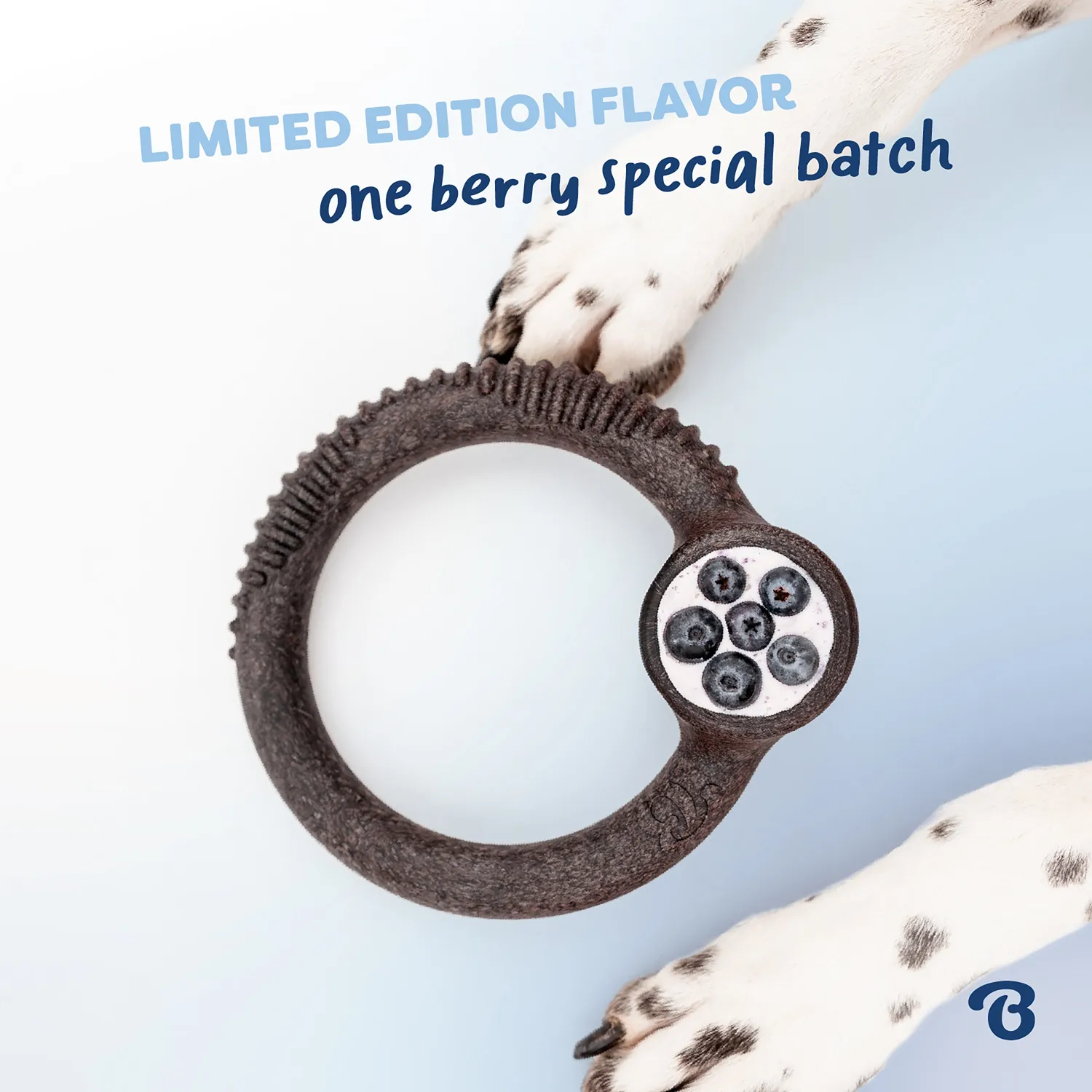 Benebone Blueberry Ring tuggben medium blåbär