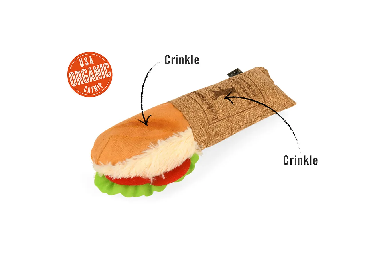 P.L.A.Y. Feline Frenzy Tuna Baguette kattleksak kicker med kattmynta