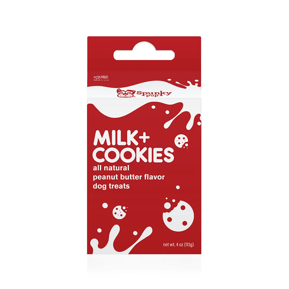 Spunky Pup Milk & Cookies hundkex jordnötssmör box