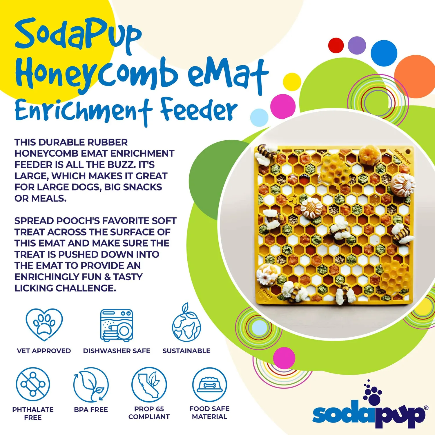SodaPup Honeycomb eMat slickmatta large gul svår