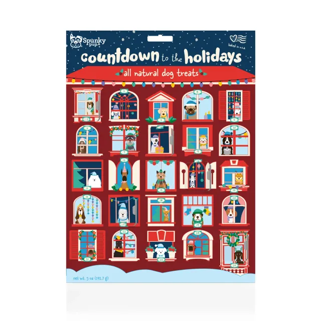 Spunky Pup Holiday adventskalender hund 25 luckor jordnöt