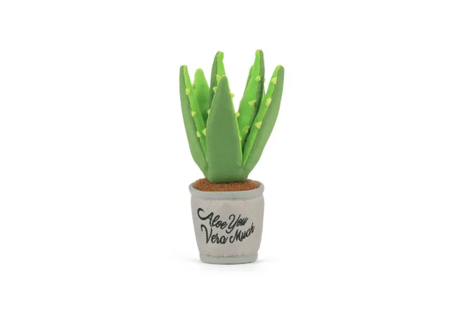 P.L.A.Y. Blooming Buddies Aloe hundleksak grön med prassel