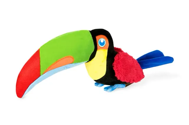 P.L.A.Y. Fetching Flock Tito the Toucan hundleksak stor med flaska