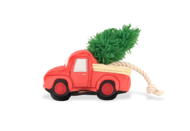 P.L.A.Y. Home for the Holidays Holiday Hauler hundleksak röd med pip