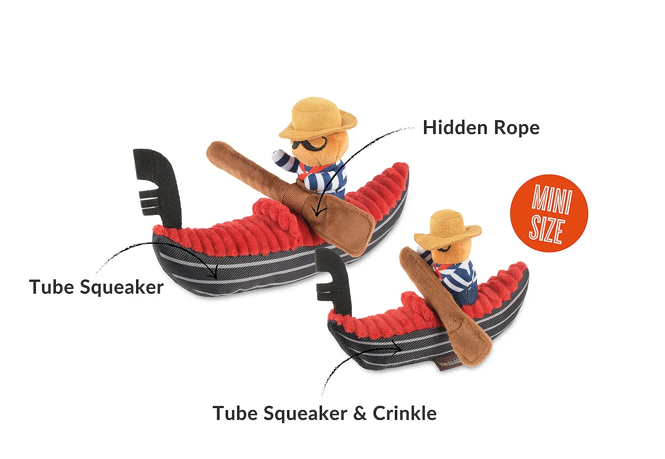 P.L.A.Y. Totally Touristy Giuseppe's Gondola hundleksak mjuk med pip