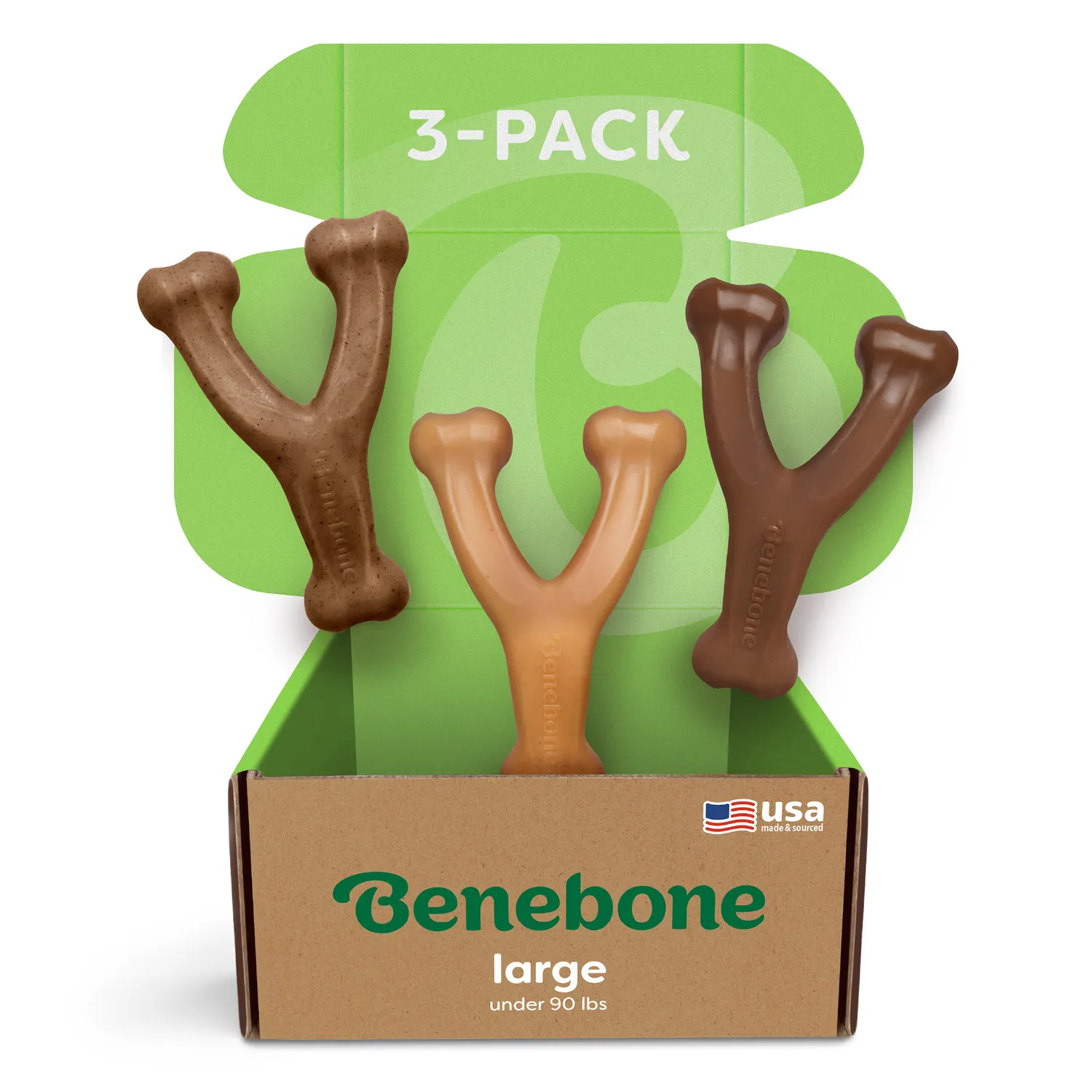 Benebone Wishbone Trio tuggben 3-pack bacon kyckling