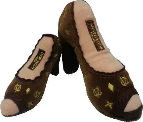 Dog Diggin Designs Chewy Vuiton Shoe hundleksak Petite mjuk