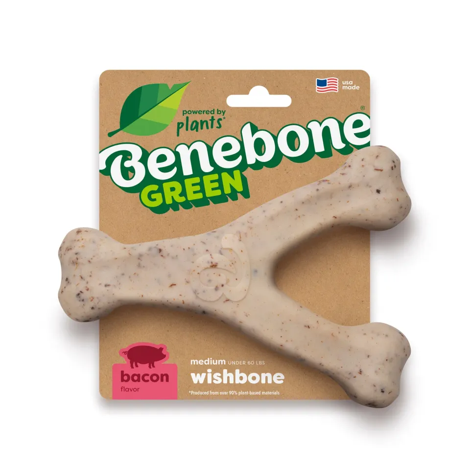 Benebone Green Wishbone tuggben bacon