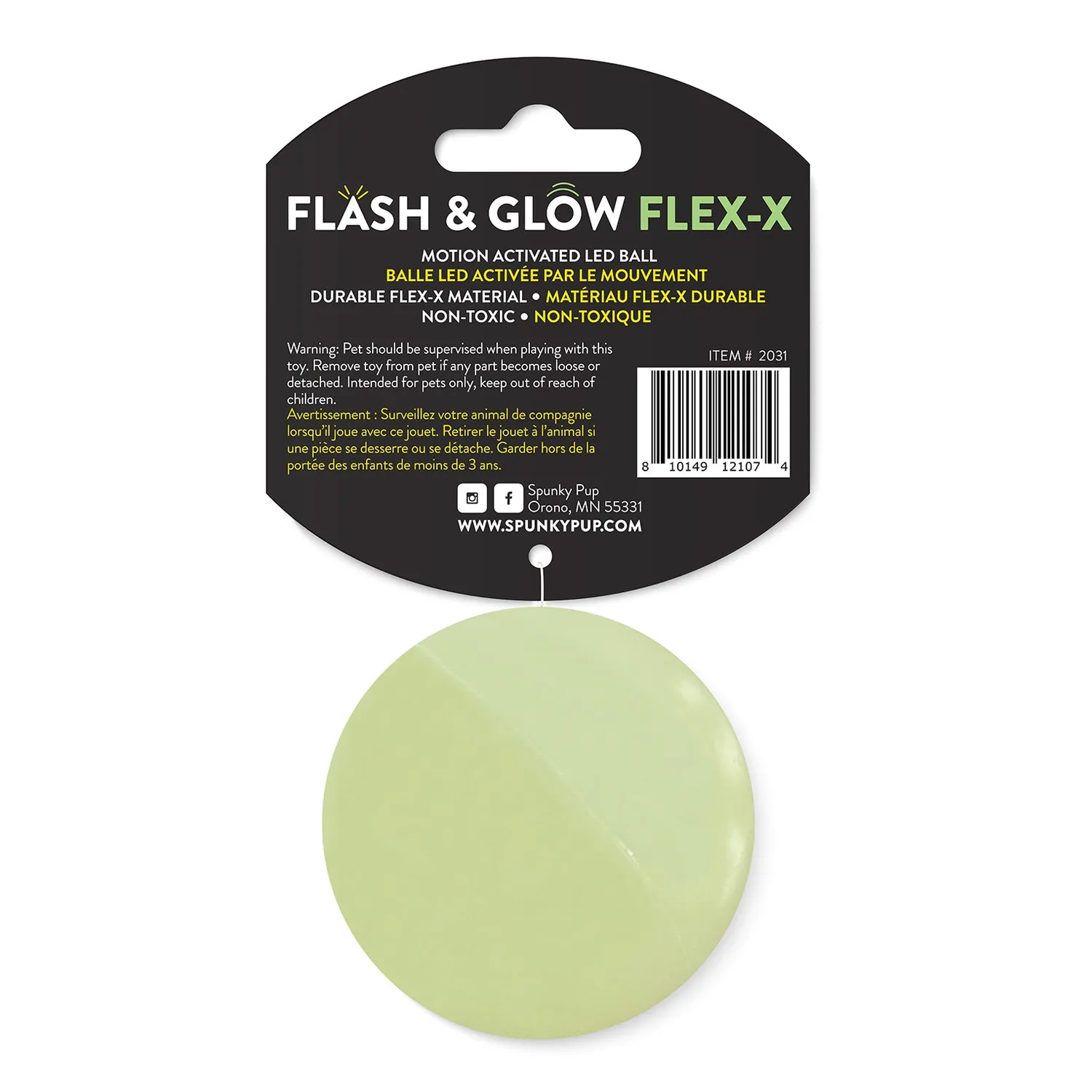 Spunky Pup Flash & Glow Flex-X LED-boll blinkande
