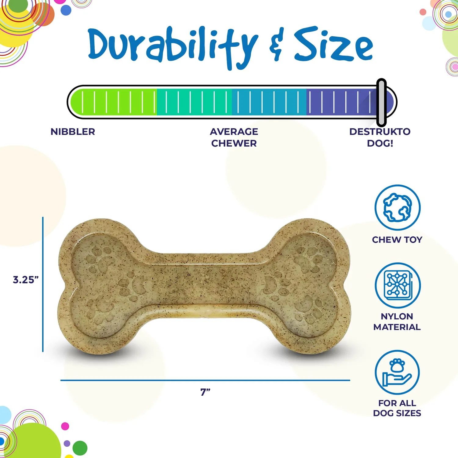 SodaPup Bone eChew tuggleksak nylon brun