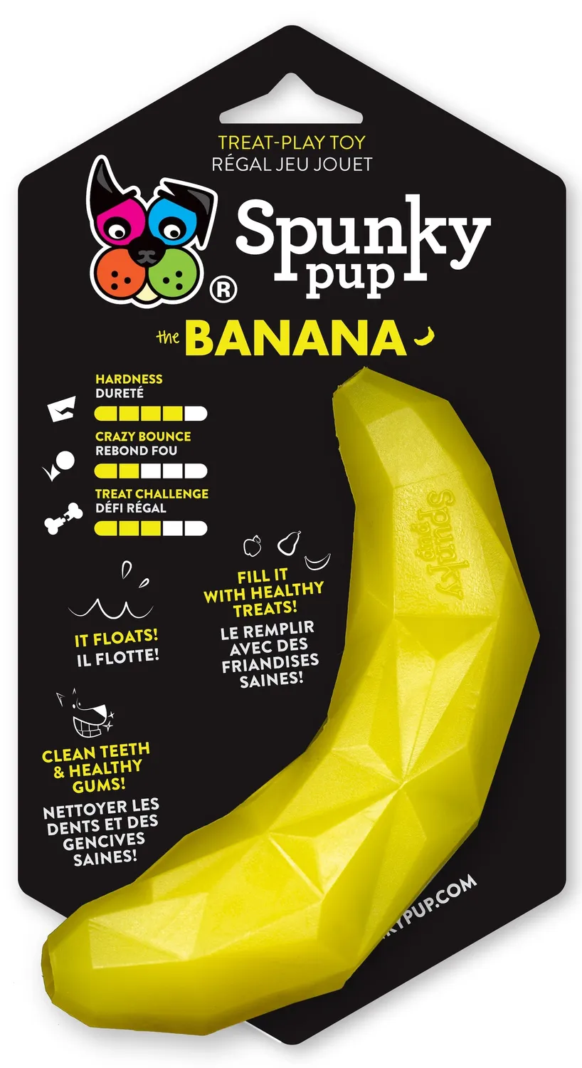 Spunky Pup Fruits Veggies godisleksak hund Banan gummi