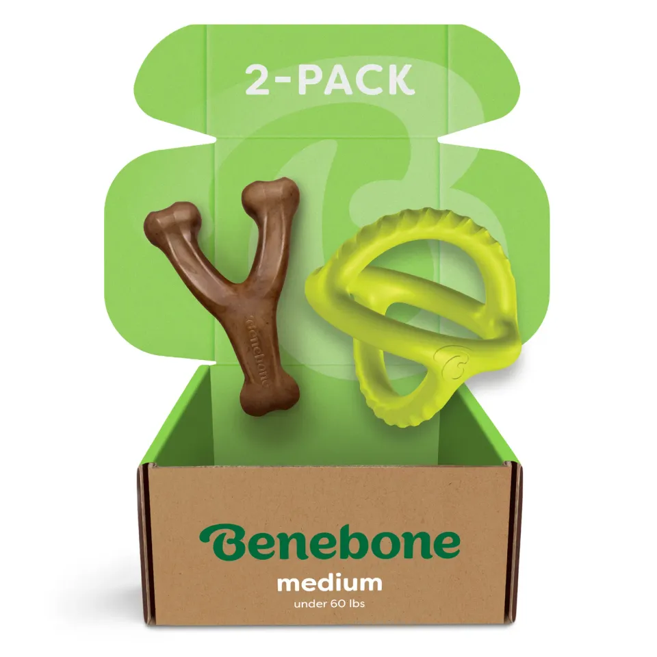 Benebone Chew Tug Duo leksaksset medium bacon