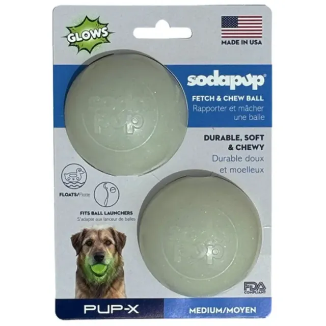 SodaPup Glitter Ball boll 2-pack självlysande mjuk