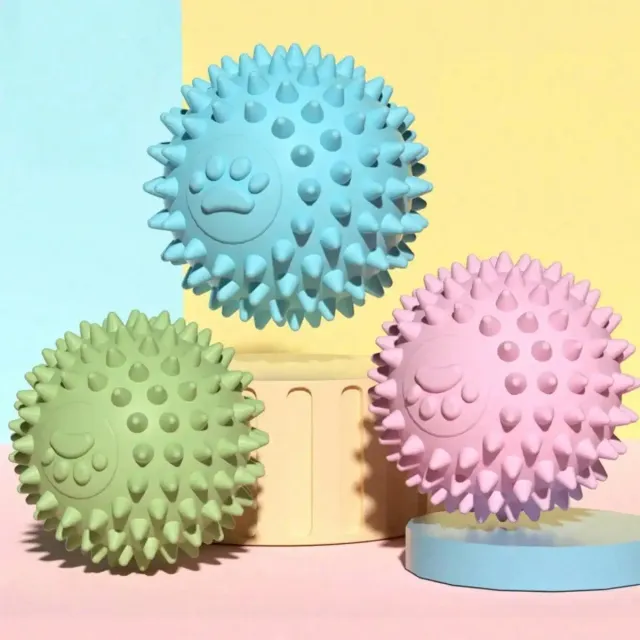Pawtato Spiky Rubber tuggboll blå 5,5 cm