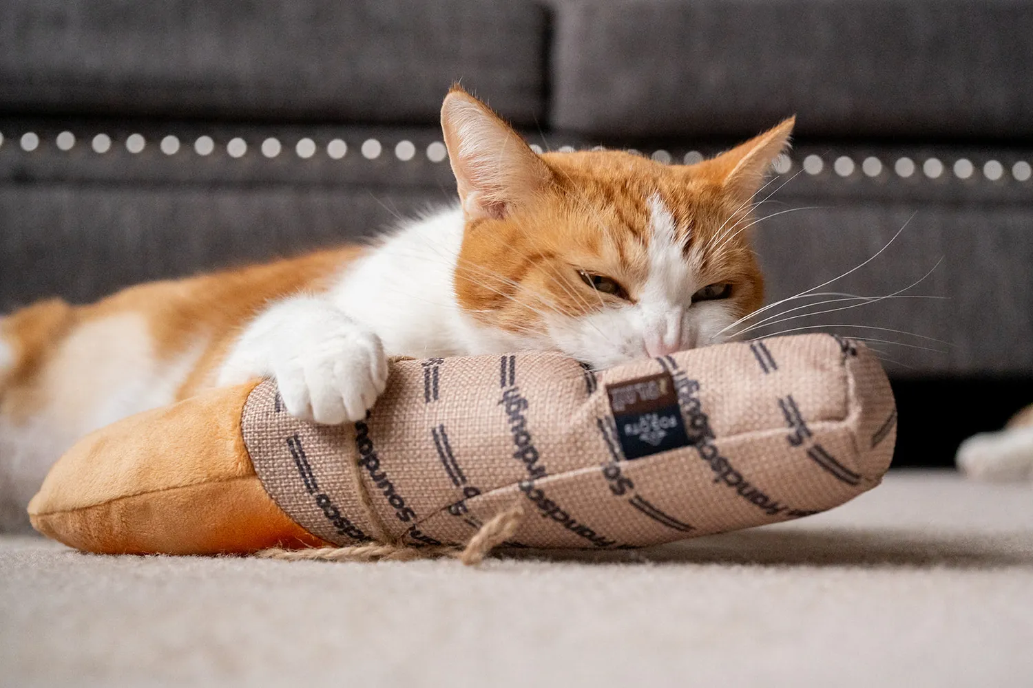 P.L.A.Y. Feline Frenzy Loaf Kicker kattleksak brun