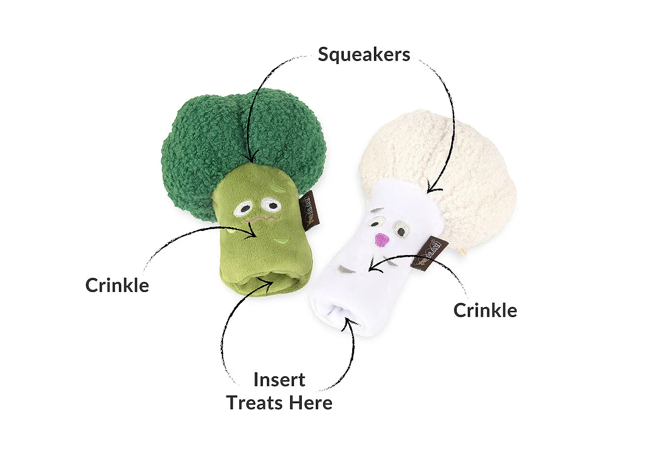 P.L.A.Y. Picked Fresh Veggie Munch Duo hundleksak 2-pack med pip
