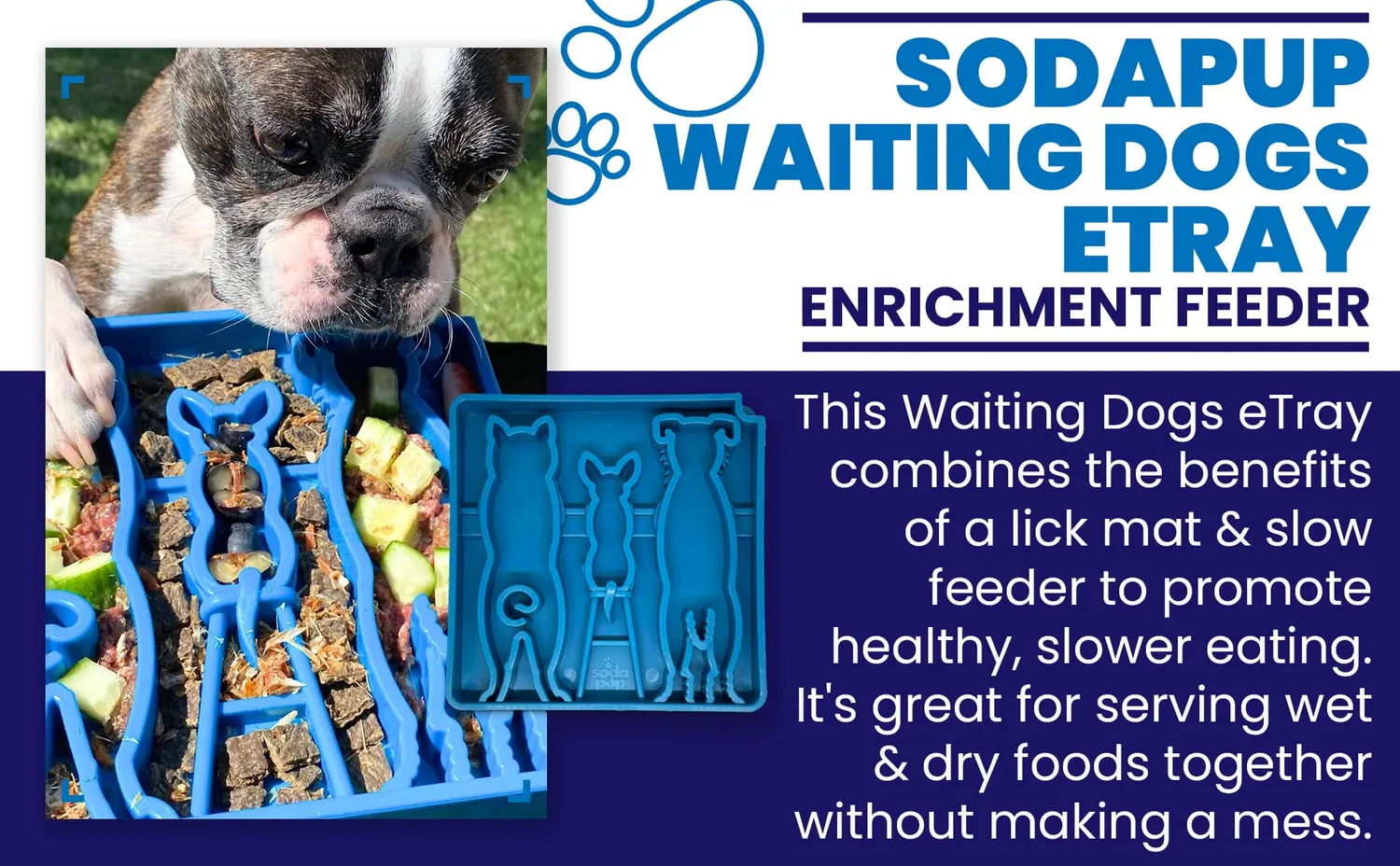 SodaPup Waiting Dogs eTray slow feeder-skål grund