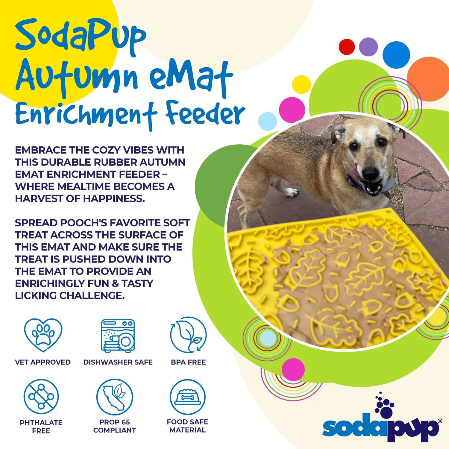 SodaPup Autumn slickmatta standard med lövmönster