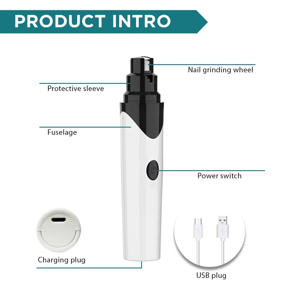 Pawtato Quiet Nail Grinder kloslip små hundar USB