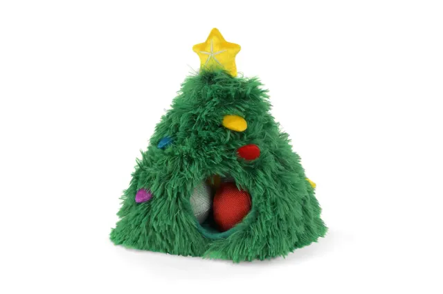 P.L.A.Y. Merry Woofmas Doglas Fur hundleksak gran med pip