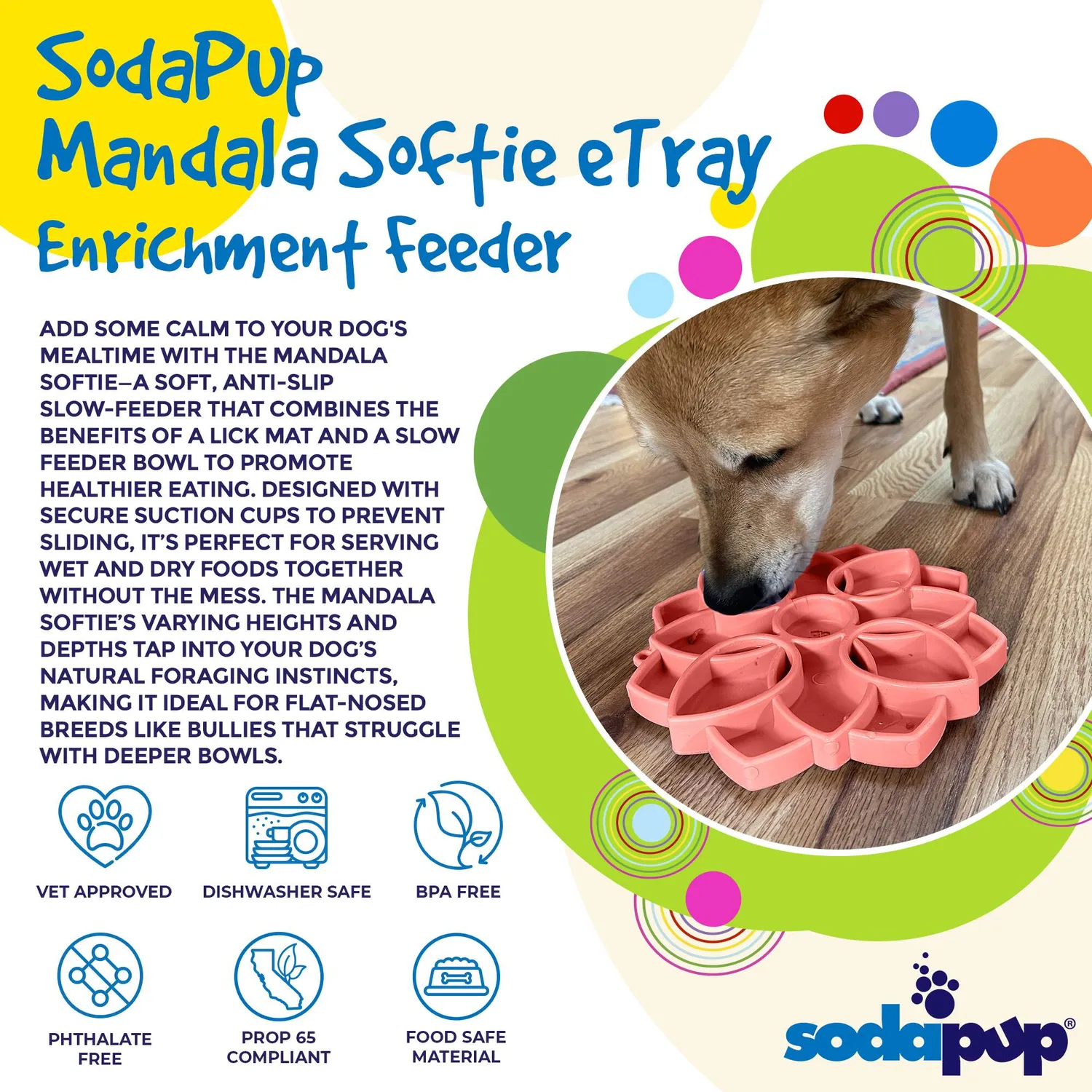 SodaPup Mandala Softie slickmatta lila sugkopp
