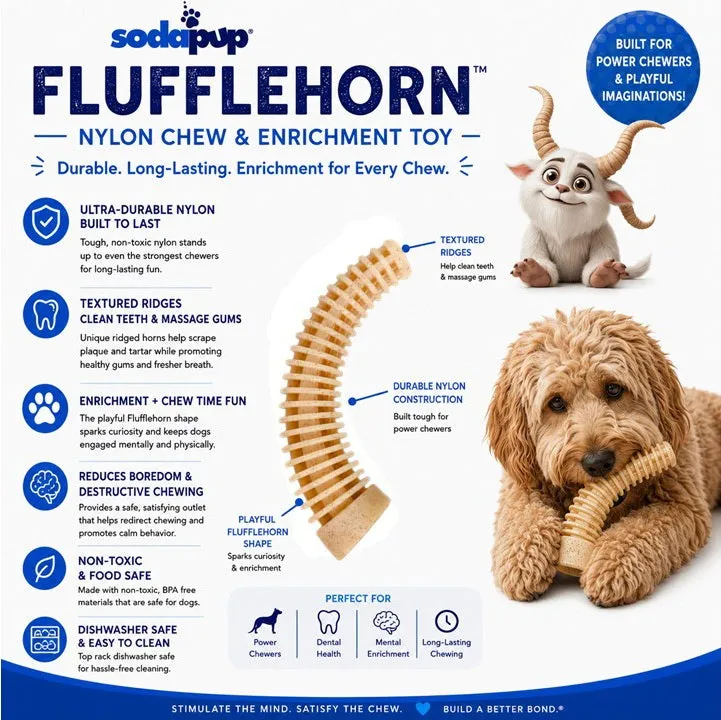 SodaPup Flufflehorn Dental Antler hundleksak XL nylon