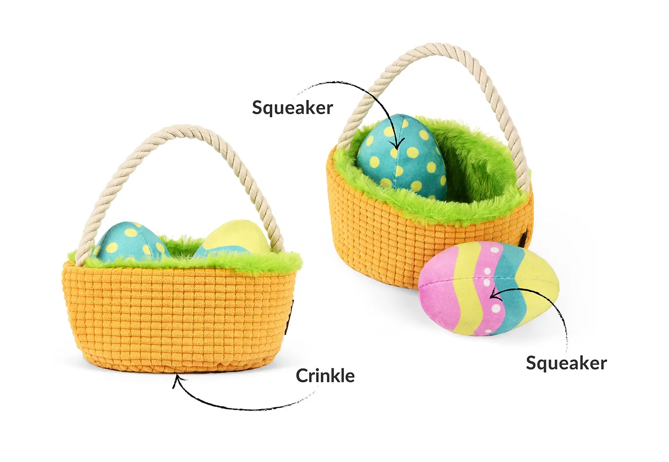 P.L.A.Y. Hippity Hoppity Eggs-cellent Basket hundleksak
