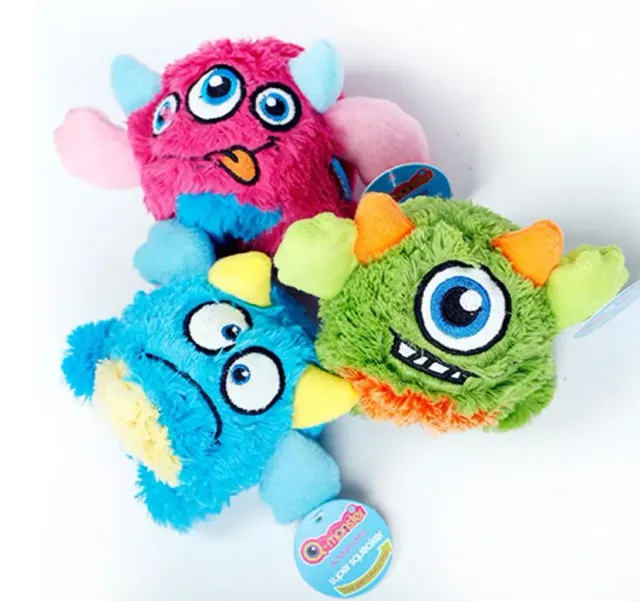Pawtato Monster boll hundleksak blå 12 cm med pip