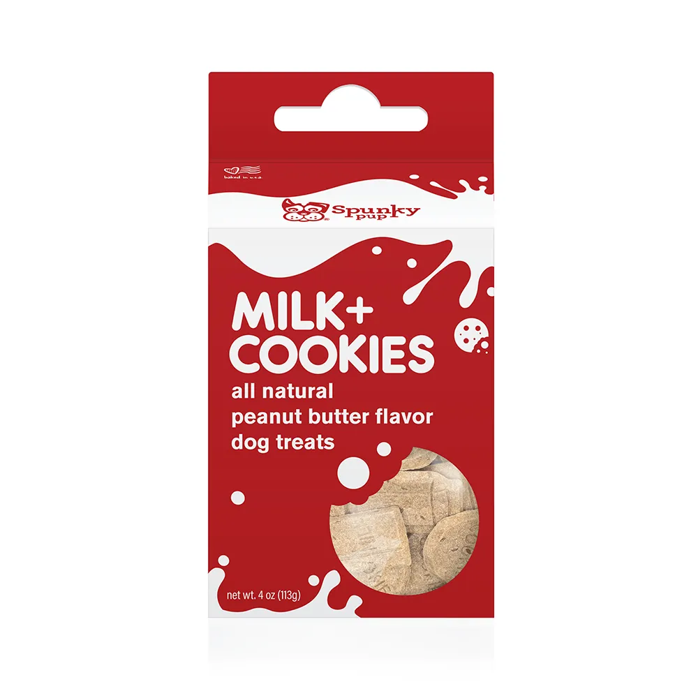 Spunky Pup Milk & Cookies hundkex jordnötssmör box