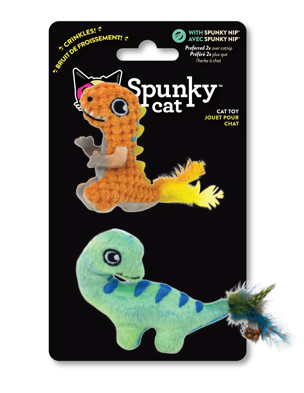 Spunky Pup Spunky Cat kattleksak Sparkle Fish 2-pack kattmynta