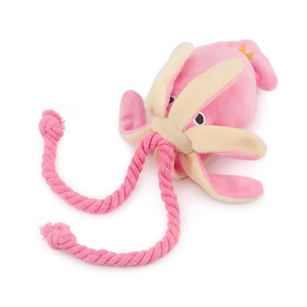 Pawtato Squid mjukisleksak rosa med pip