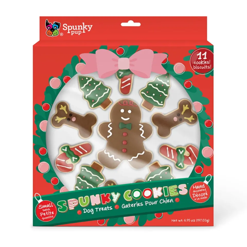 Spunky Pup Spunky Cookies julkakor hund 11-pack jordnot