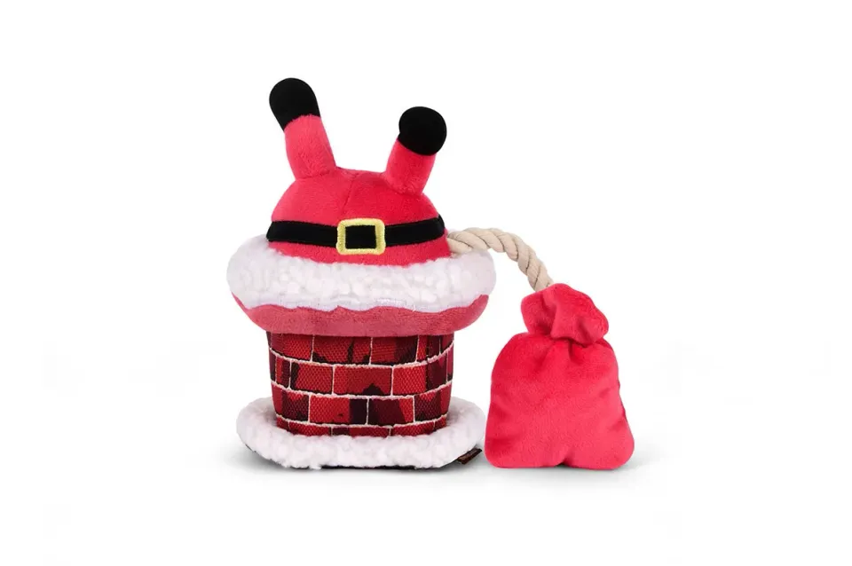 P.L.A.Y. Merry Woofmas Clumsy Claus hundleksak tomte med pip