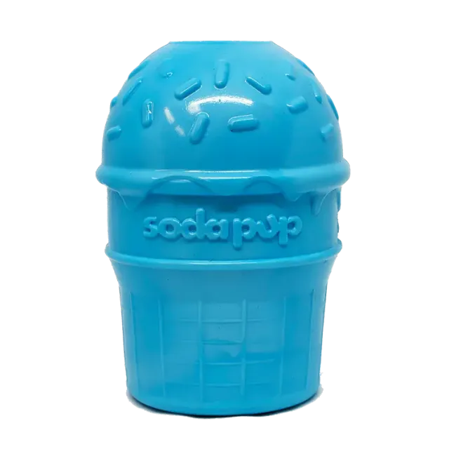 SodaPup Ice Cream Cone Large hundleksak blå godisgömma