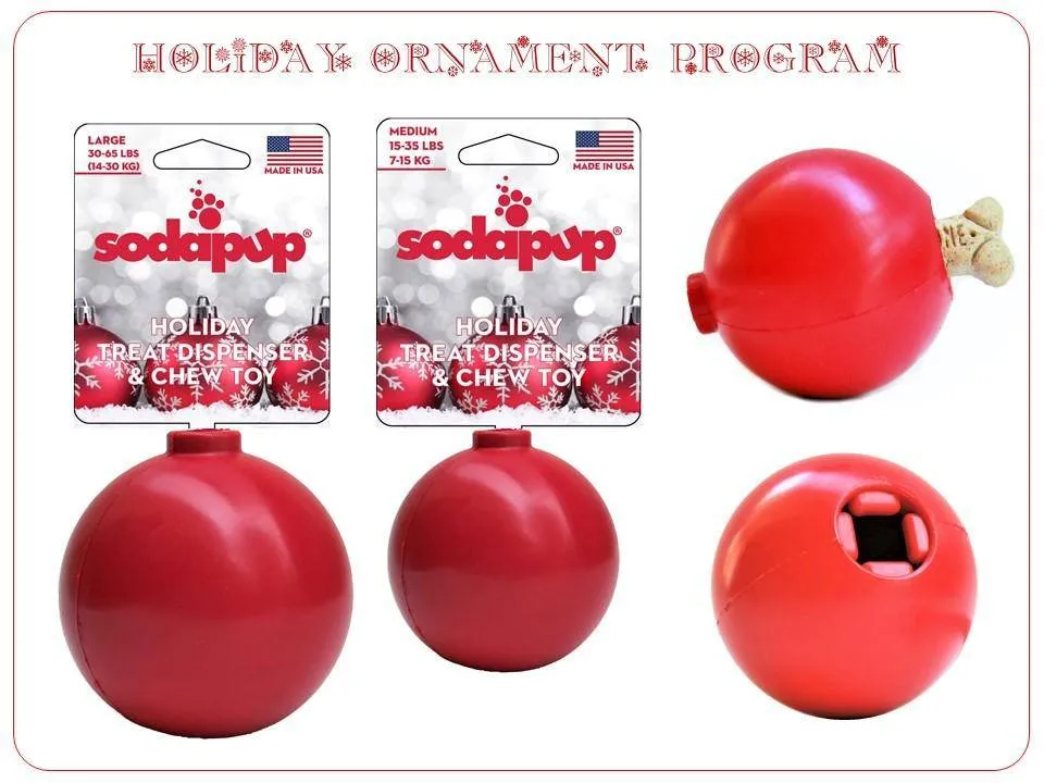 SodaPup Julkula hundleksak gummi large röd