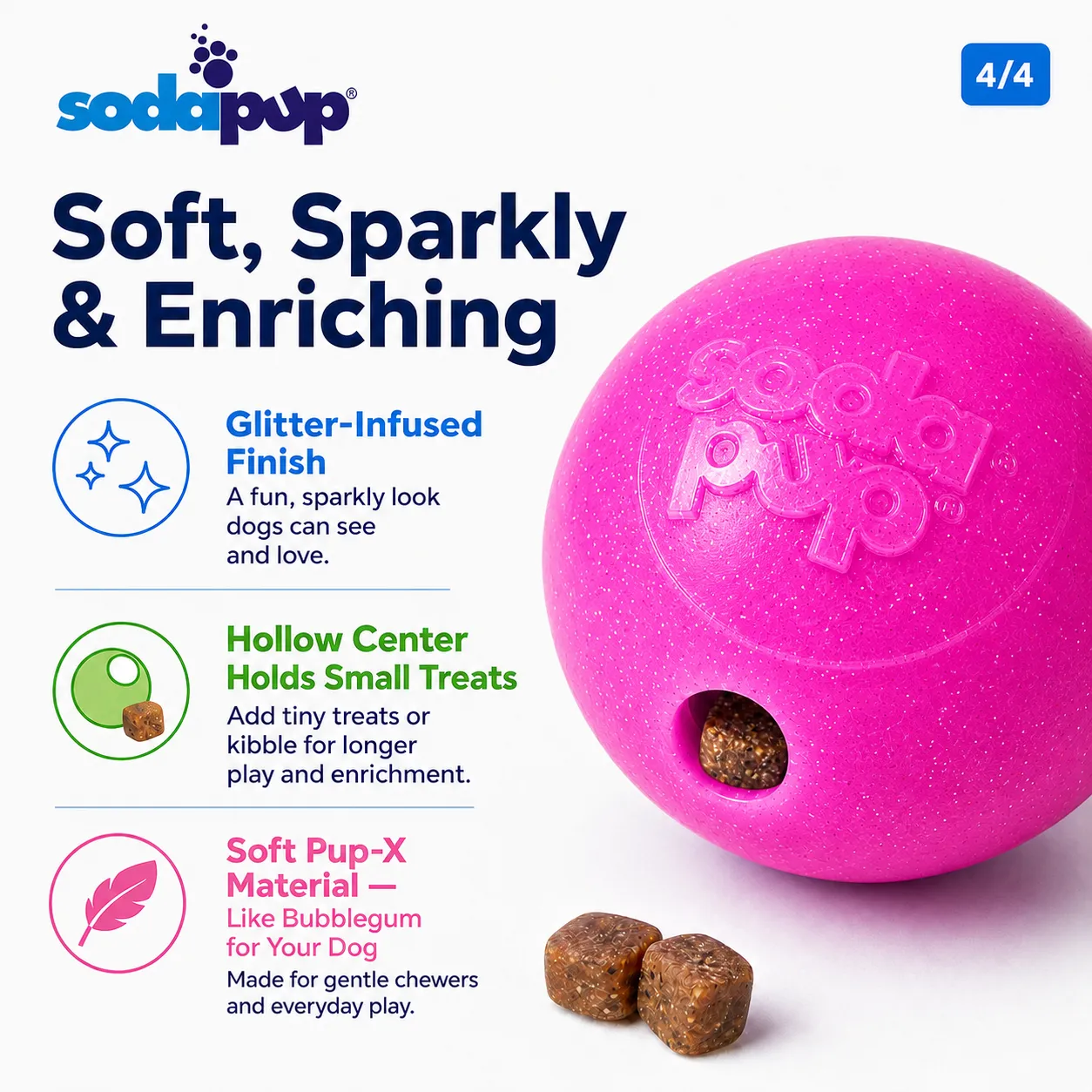SodaPup Glitter Ball boll 6,3 cm mjuk flytande glitter