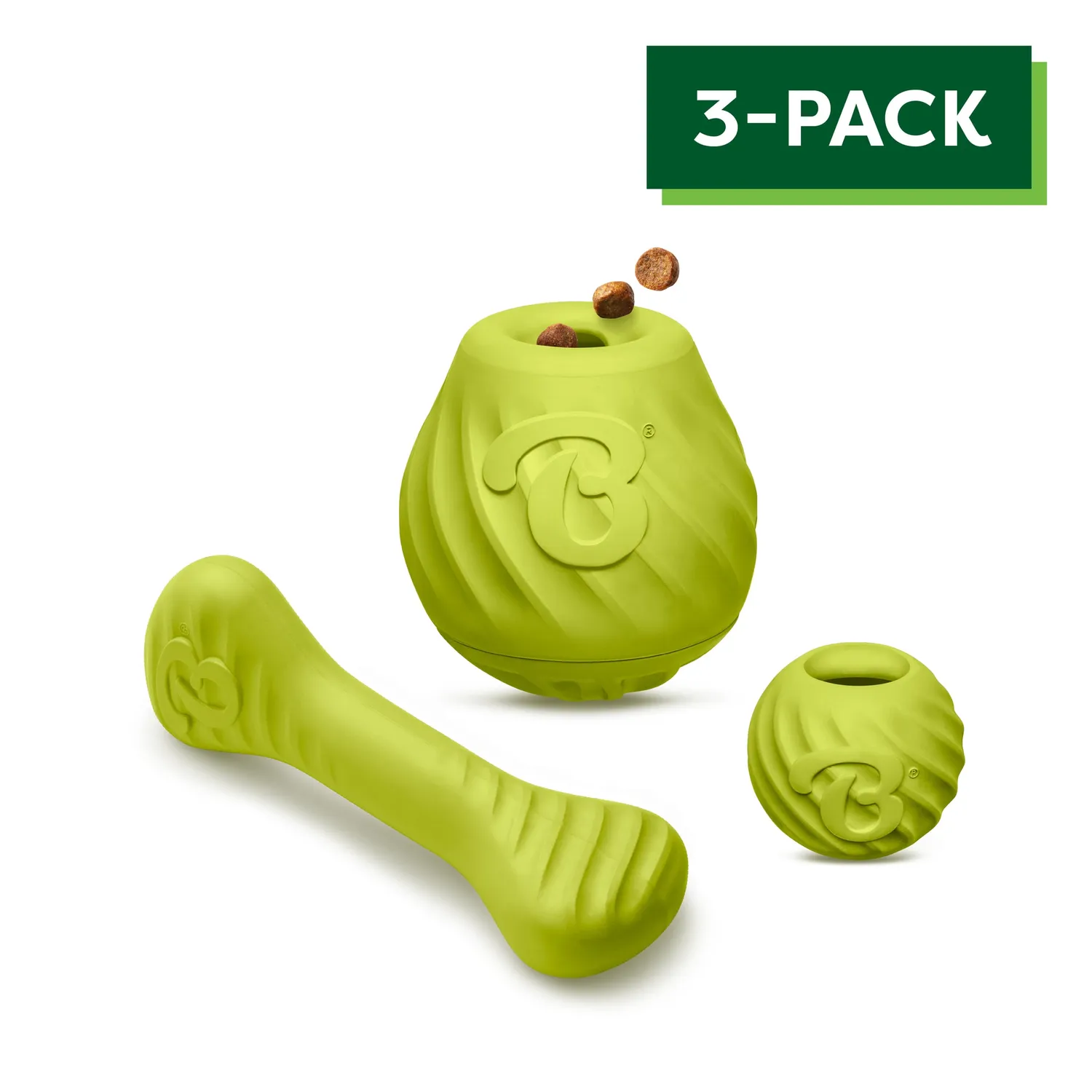 Benebone Chew Chase Challenge Trio hundleksak 3-pack gummi