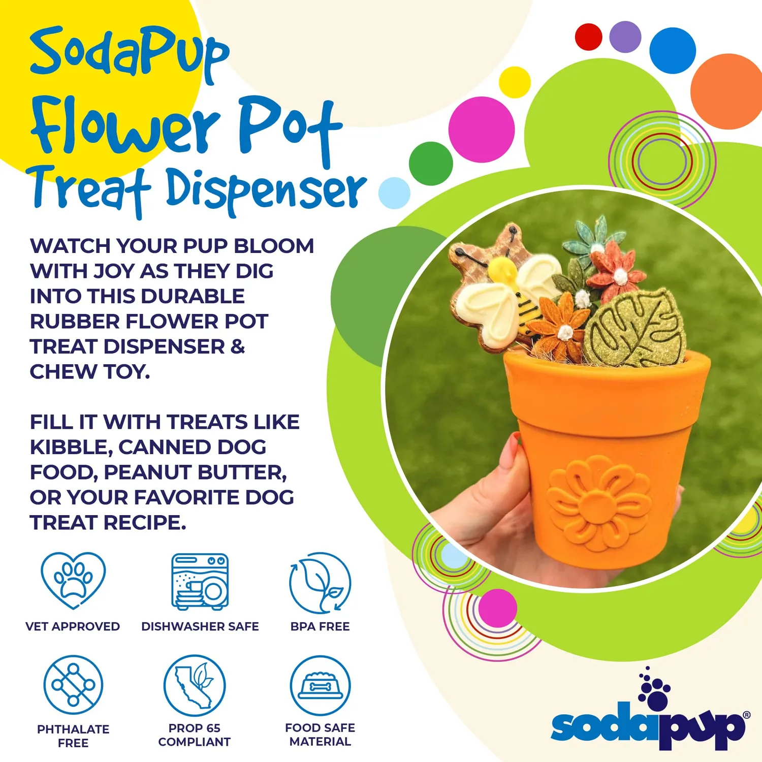 SodaPup Flower Pot Large eCup hundleksak grön flytande