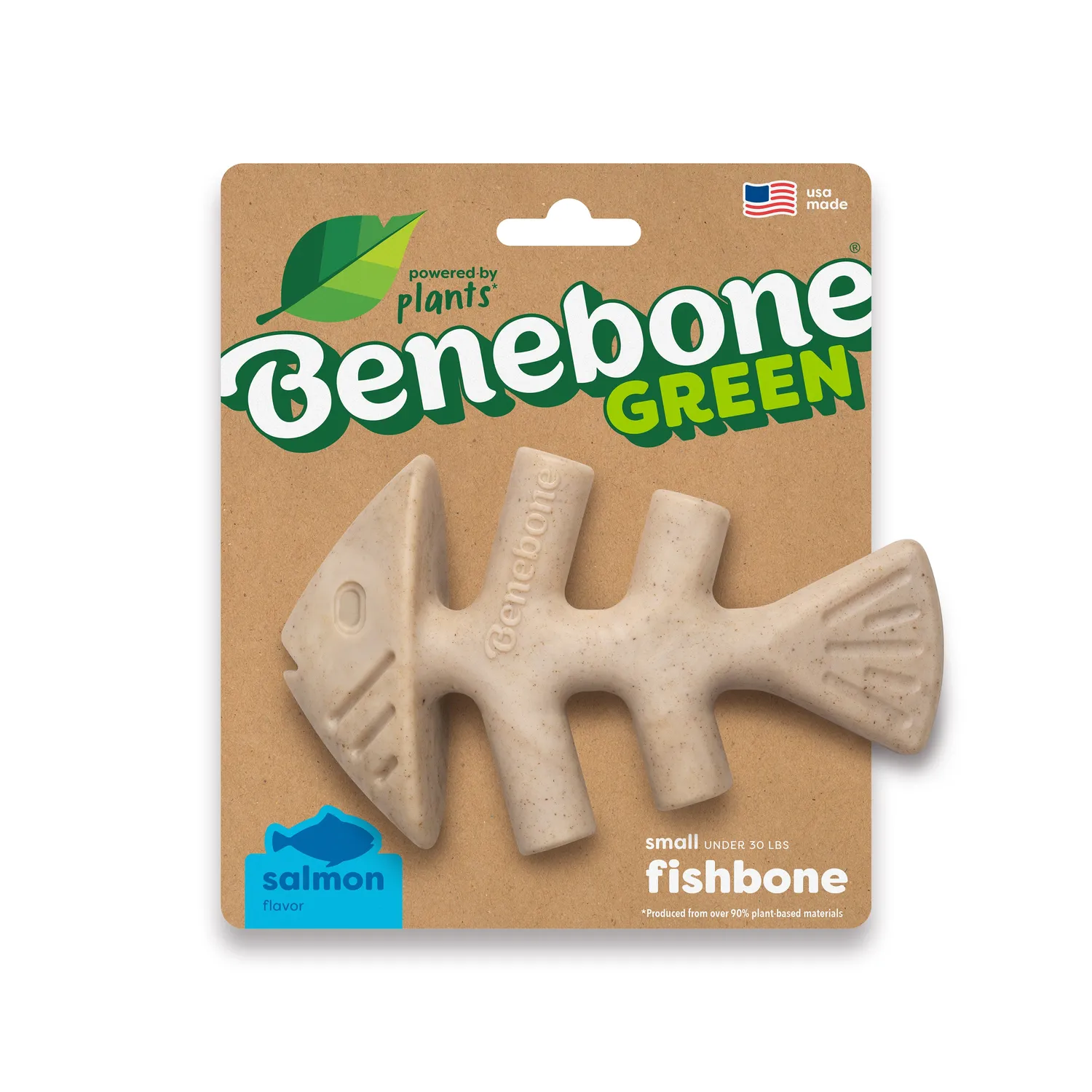 Benebone Green Fishbone tuggben lax