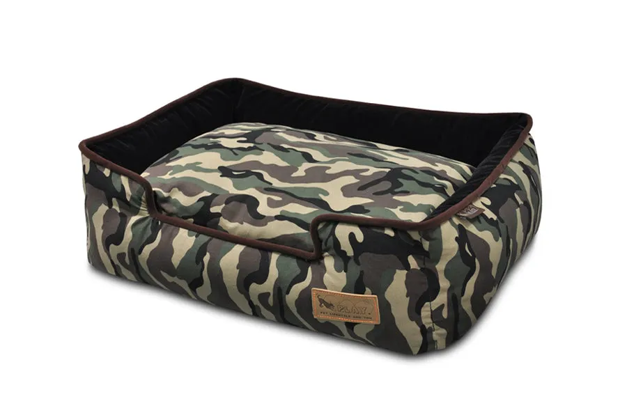 P.L.A.Y. Camouflage Lounge Bed hundsäng M tvättbar