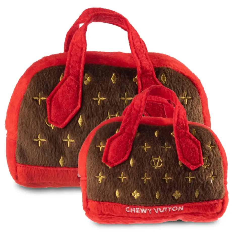 Dog Diggin Designs Chewy Vuiton Posh Purse hundleksak large röd kant