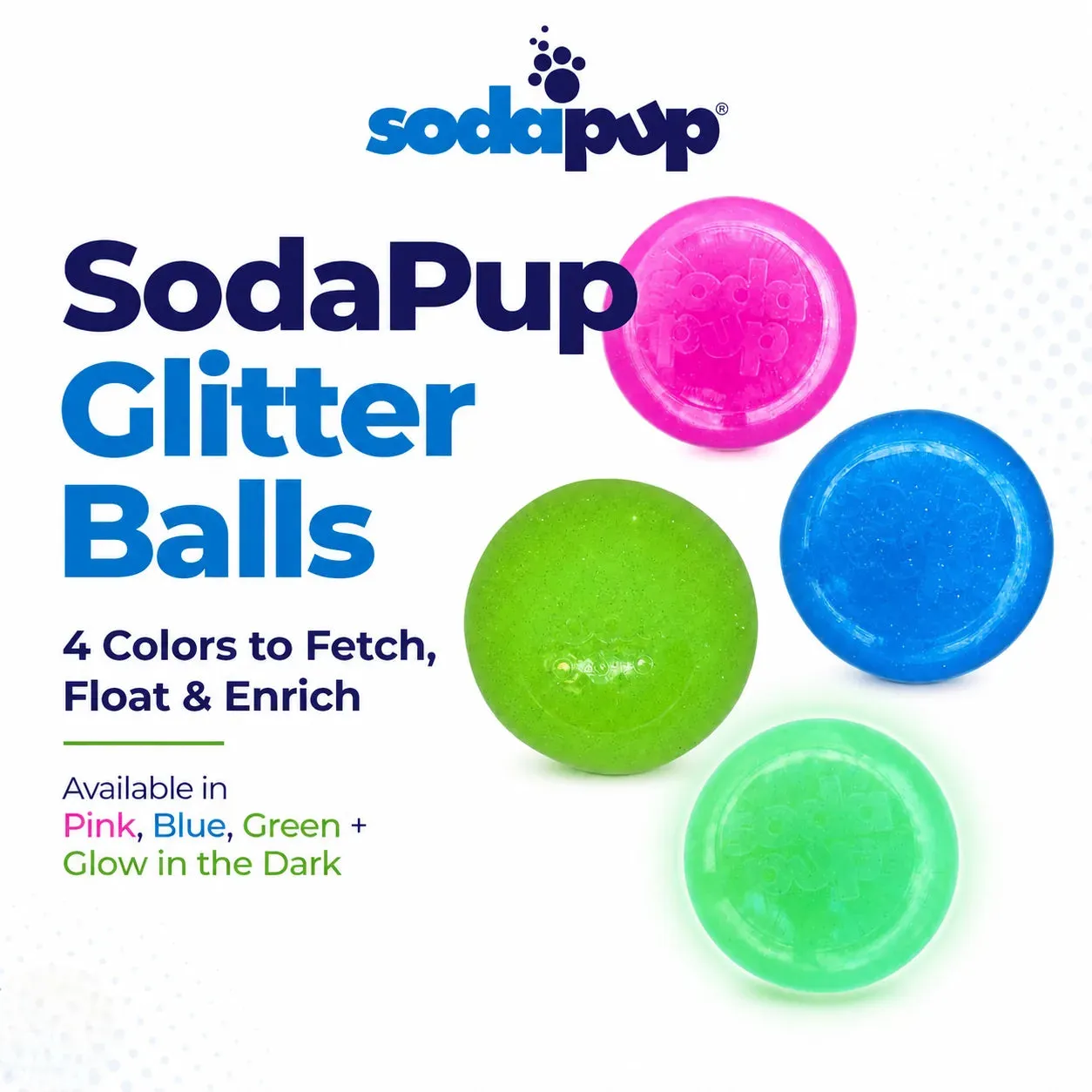 SodaPup Glitter Ball boll 6,3 cm mjuk flytande glitter