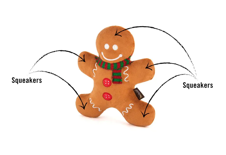 P.L.A.Y. Holiday Classic Holly Jolly Gingerbread hundleksak brun pip