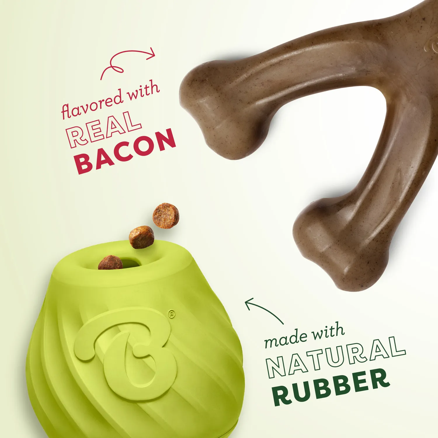 Benebone Chew & Challenge Duo tuggleksak medium 2-pack bacon