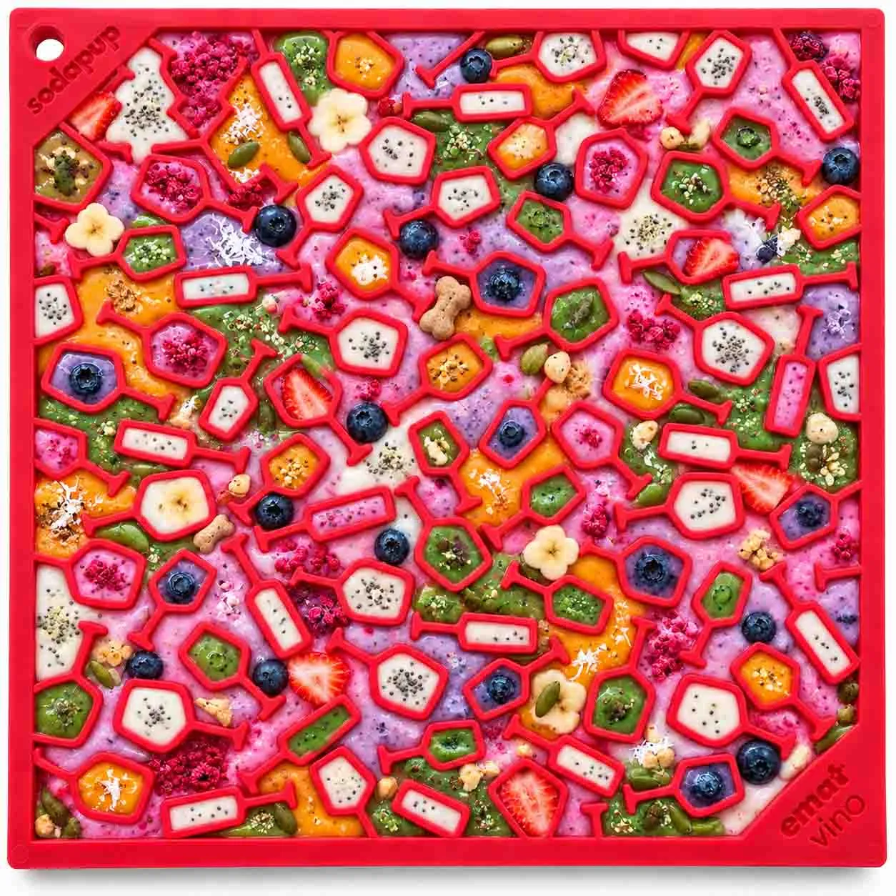 SodaPup Vino eMat slickmatta röd 20x20 cm lugnande