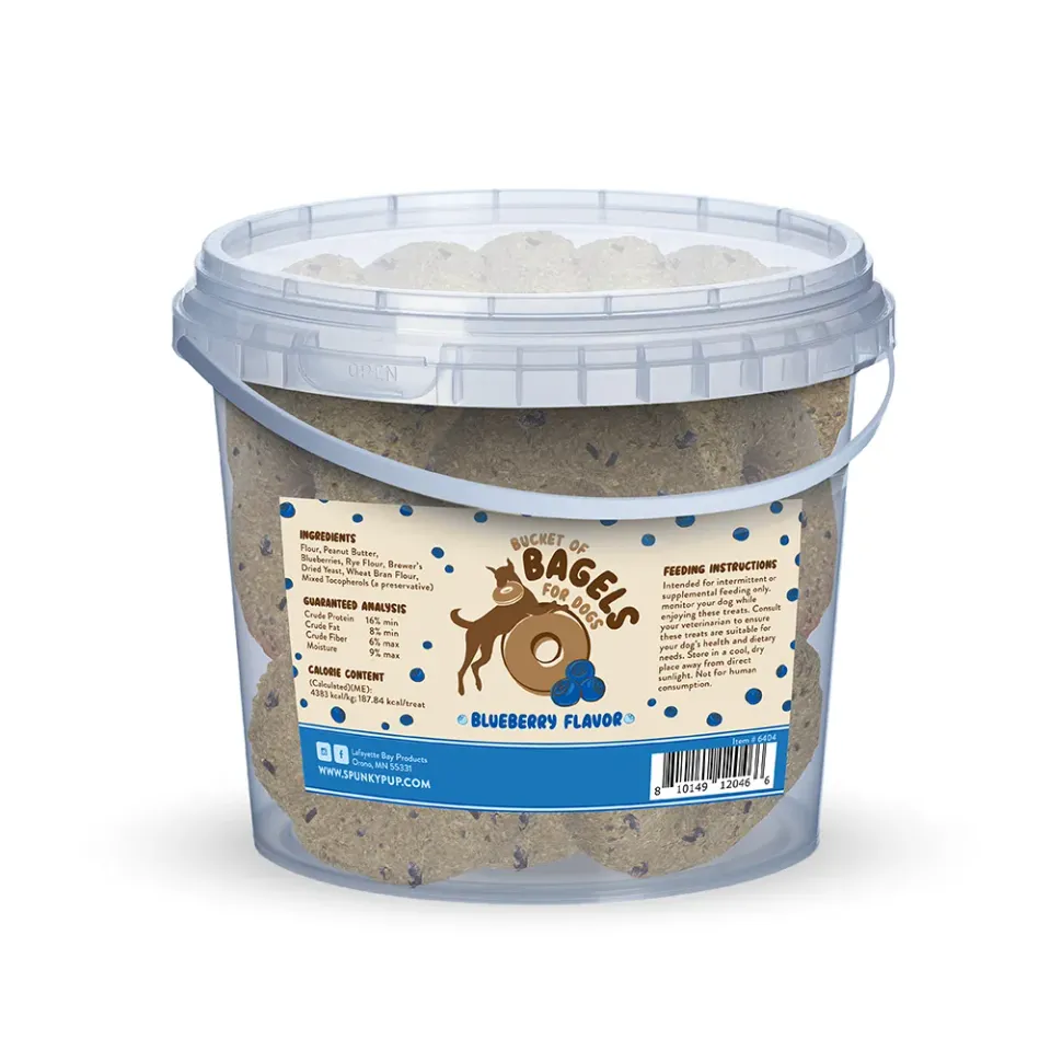 Spunky Pup Bagels hundgodis blåbär 1,36 kg hink